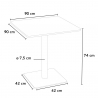 Quadratischer Tisch 90x90cm mit zentraler Basis für Bistros und Bars Horeca Kosten