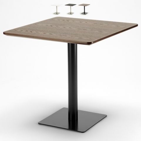 Quadratischer Tisch 90x90cm mit zentraler Basis für Bistros und Bars Horeca Aktion