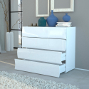 Schlafzimmer Kommode 100cm Design 4 Schubladen glänzend weiß Onda Draw Sales