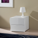 Nachttisch Schlafzimmer 2 Schubladen Hochglanz Weiß Onda Smart Aktion