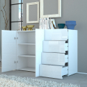 Küchenkommode Onda weiß 130 cm mit 2 Türen und 4 Schubladen Sales