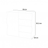 Wohnzimmerschrank Küche 90 cm 1 Tür 4 Schubladen Weiß Onda Living Katalog