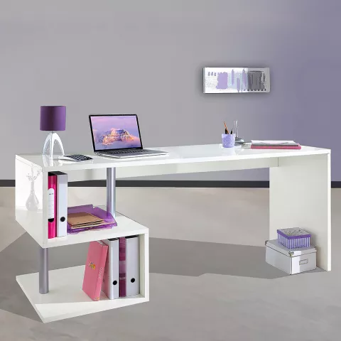 Moderne Büroschreibtisch aus Holz, 180x60cm, weiß, Esse 2 Aktion