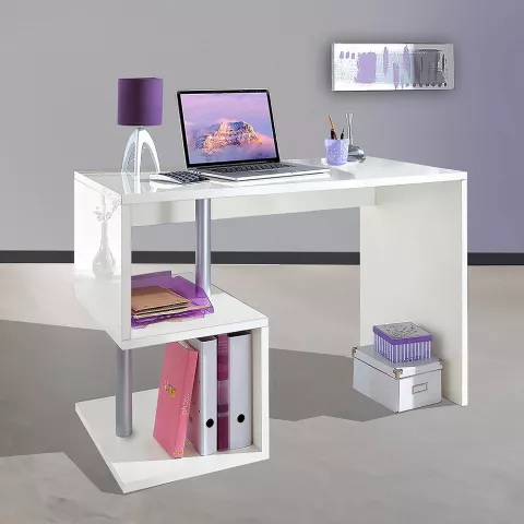 Bürotisch Schreibtisch modernes Design hochglanzweiß 100x50cm Esse 2 Aktion