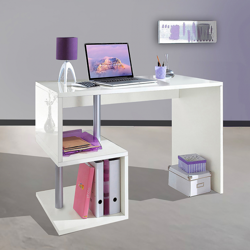 Bürotisch Schreibtisch modernes Design hochglanzweiß 100x50cm Esse 2 Aktion Bürotisch Schreibtisch modernes Design hochglanzweiß 100x50cm Esse 2 Aktion