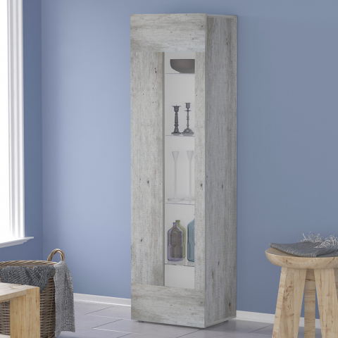 Wohnzimmer-Küchenschrank mit 4 Glasböden, modernes Design Daiquiri Aktion