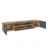 TV-Schrank 200 cm Design 2 Türen Klappschublade Daiquiri Ardesia Pero L Sales