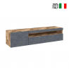 Industrielles TV-Möbel 155cm mit Klapptür und Schublade Daiquiri Ardesia Pero M Verkauf