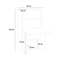 Klappbarer Platzspar-Schreibtisch Eckmodell 70x70cm Dalia II Maße