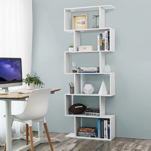 Vertikales Regal mit 6 Ablagen, modernes Design für Zuhause und Büro Calli Aktion