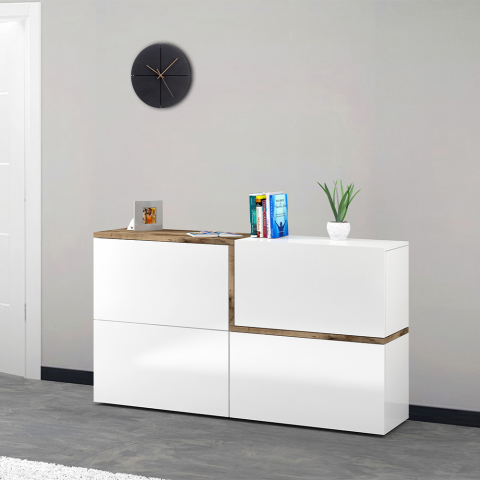 Sideboard 150cm 4 Klappen Wohnzimmer Esszimmer Zet Lumi Ahorn Aktion