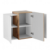 Weiß glänzendes und hölzernes Hängeregal mit 3 Türen für Wohnzimmer Corona Unit Maple Sales