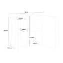 Weiß glänzendes und hölzernes Hängeregal mit 3 Türen für Wohnzimmer Corona Unit Maple Katalog