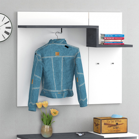 Wandgarderobe mit 2 Haken, Regal für Eingangsbereich, modernes Design Zet Cilan Ardesia Aktion