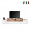Moderner TV-Schrank 240cm, 4 Fächer, 3 Türen, Weiß-Holz, Corona Low Maple Verkauf