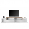 Moderner TV-Schrank 240cm, 4 Fächer, 3 Türen, Weiß-Holz, Corona Low Maple Sales