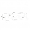 Moderner TV-Schrank 240cm, 4 Fächer, 3 Türen, Weiß-Holz, Corona Low Maple Lagerbestand