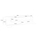 TV-Schrank 240 cm, 4 Fächer, 3 Türen, modernes Design, Corona Low Ardesia Lagerbestand