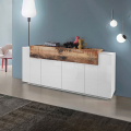 Design-Sideboard weiß Holz 200 cm, 4 Türen, Corona Side Aktion