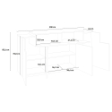 Design-Sideboard weiß Holz 200 cm, 4 Türen, Corona Side Katalog