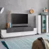 Moderne Wohnwand Weiß Schiefer TV-Schrank Vitrine Corona Aktion