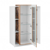 Moderne Design-Vitrine aus Hochglanz-Weiß und Holz für Wohnzimmer Corona Sales