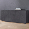 Küchen- und Wohnzimmer-Sideboard 220cm mit 2 Fächern und 3 Schubladen in Schiefer-Design Vega Side Aktion