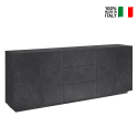 Küchen- und Wohnzimmer-Sideboard 220cm mit 2 Fächern und 3 Schubladen in Schiefer-Design Vega Side Verkauf