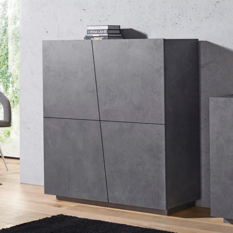 Moderne Design-Kommode 120 cm Wohnzimmermöbel 2 Türen 4 Fächer Vega Home Aktion