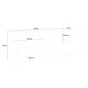 Moderner weißer Buffet-Schrank 200 cm mit 4 Türen und 2 Fächern Vega Day Katalog