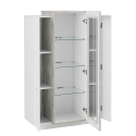 Design Wohnzimmer-Vitrine 120 cm glänzend weiß grau Corona Sales