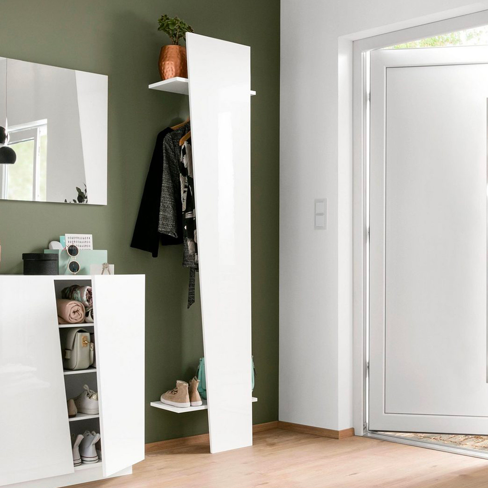 Weißer offener Garderobenständer für Flur und Schlafzimmer Vega Hang