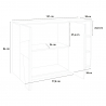 Moderne Anrichte für den Eingangsbereich, 121 cm, Sideboard mit 3 Türen Ping Ardesia M Katalog