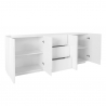 Moderner Wohnzimmerschrank 4 Türen 3 Schubladen 220cm Hochglanz weiß Ping Wide Sales