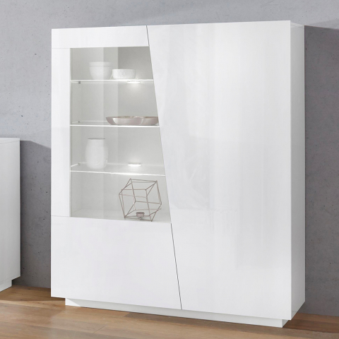 Moderne Wohnzimmer Vitrine Weiß Vega Bias Aktion