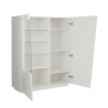 Glänzend weißes Design Bücherregal Wohnzimmer Vega Bias
