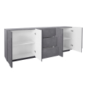 Design-Sideboard für das Wohnzimmer 4 Türen 3 Schubladen 220 cm Ardesia Ping Wide Sales