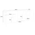 Design-Sideboard für das Wohnzimmer 4 Türen 3 Schubladen 220 cm Ardesia Ping Wide Katalog