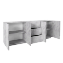 Design-Sideboard 4 Türen 3 Schubladen 220cm Grau Ping Wide Sales