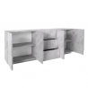 Design-Sideboard 4 Türen 3 Schubladen 220cm Grau Ping Wide Sales