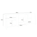 Design Wohnzimmer Sideboard 4 Türen 3 Schubladen 220cm grau Ping Wide Rabatte