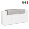 Sideboard Wohnzimmer 160cm Buffet 3 Fächer Weiß Grau Corona Side Bronx Verkauf