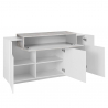 Sideboard Wohnzimmer 160cm Buffet 3 Fächer Weiß Grau Corona Side Bronx Sales