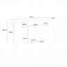 Sideboard Wohnzimmer 160cm Buffet 3 Fächer Weiß Grau Corona Side Bronx Katalog