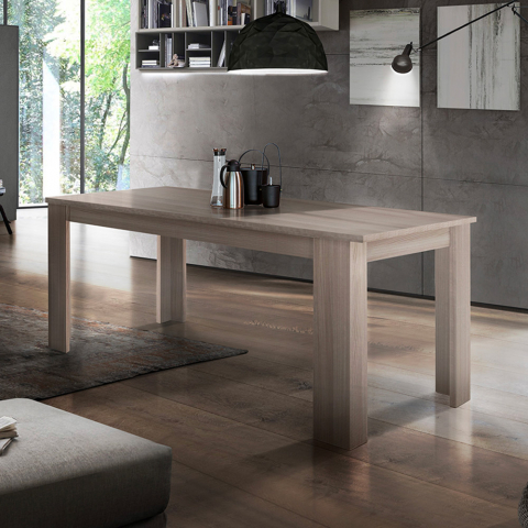 Ausziehbarer Design-Esstisch 160-210x90cm Ulmenholz Jesi Pearl Aktion