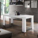 Weißer Hochglanz-Esstisch ausziehbar 140-190x90cm für Esszimmer Jesi Light Aktion