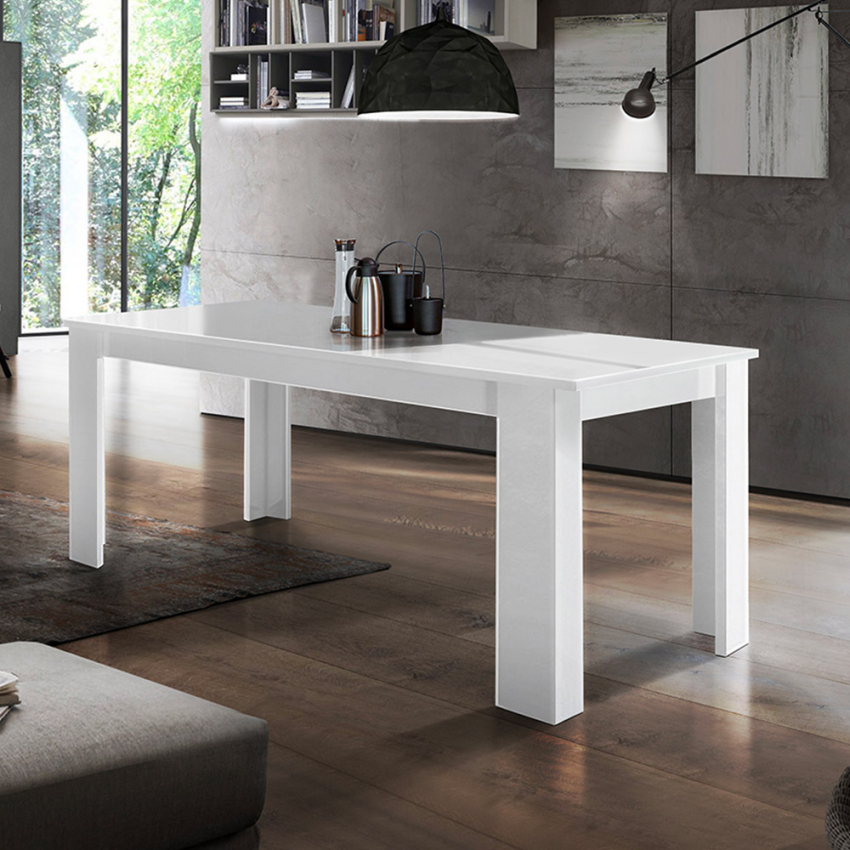 Weißer Hochglanz-Esstisch ausziehbar 140-190x90cm für Esszimmer Jesi Light Aktion Weißer Hochglanz-Esstisch ausziehbar 140-190x90cm für Esszimmer Jesi Light Aktion