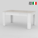 Weißer Hochglanz-Esstisch ausziehbar 140-190x90cm für Esszimmer Jesi Light Verkauf