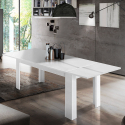 Weißer Hochglanz-Esstisch ausziehbar 140-190x90cm für Esszimmer Jesi Light Sales