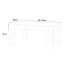 Ausziehbarer Tisch 140-190x90cm grau für Esszimmer & Wohnzimmer Jesi Stone Rabatte